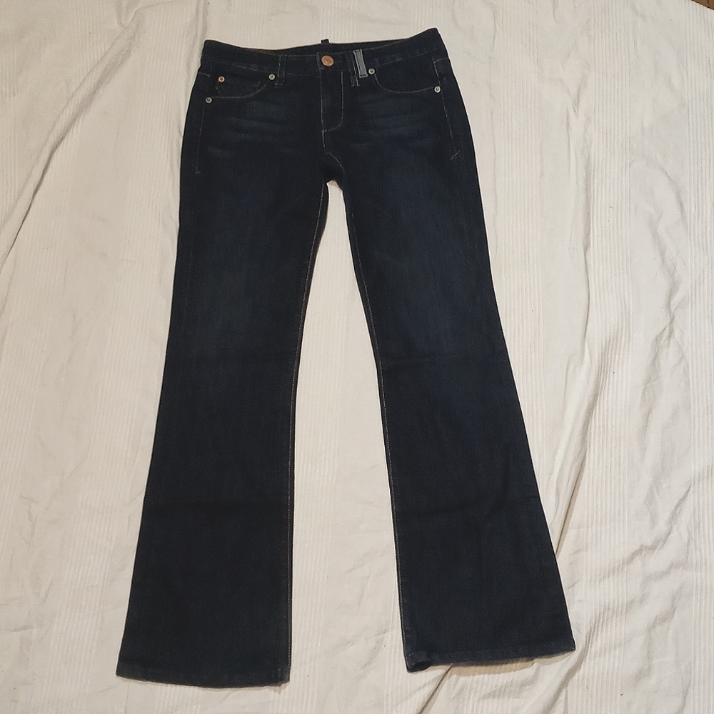 ARMANI EXCHANGE LOW RISE BOOT CUT JEANS WOMENS 4 R MADE IN USA DARK BLUE DENIM